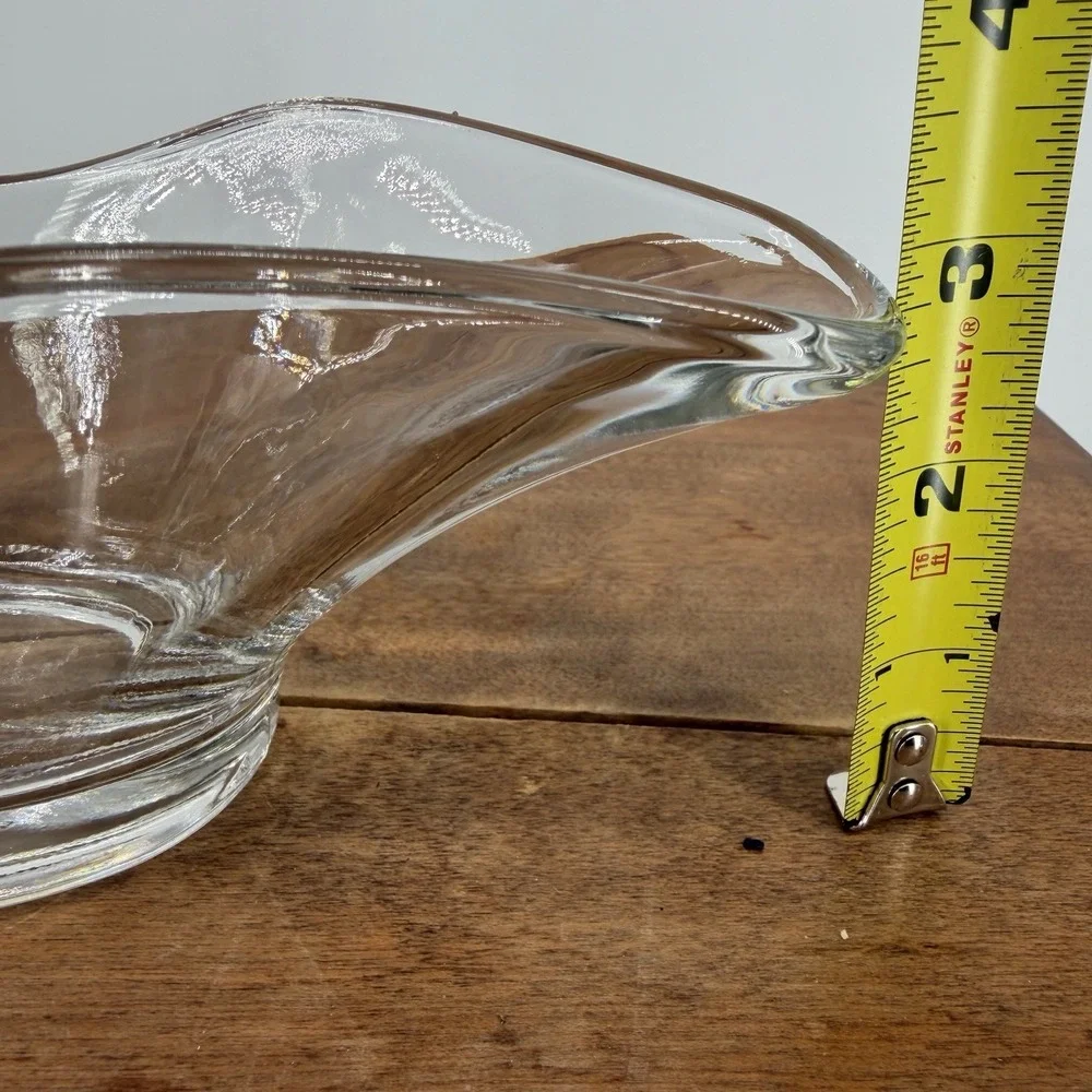Vintage 1970s Anchor Hocking 10oz Gravy Boat Clear Glass #1028 Made In USA EUC